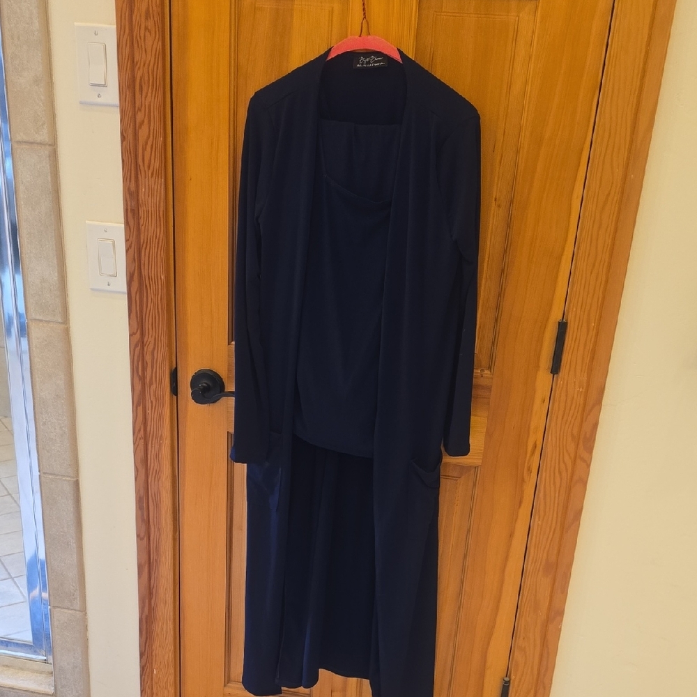 Elegant Navy Blue Two-Piece Set